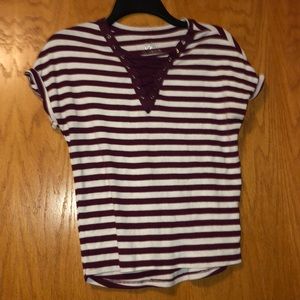 White and red striped t-shirt